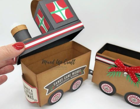 Candy Train, Cardboard Box Diy, Advent Diy, Transportation Birthday Party, Cardboard Box Crafts, Train Gifts, Santa Candy, Gift Card Boxes, Cool Paper Crafts