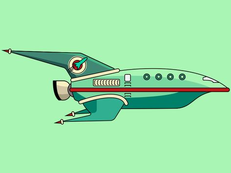 Planet Express Ship, Futurama Quotes, Futurama Tattoo, Leela Futurama, Futurama Characters, Planet Drawing, Planets Wallpaper, Ship Drawing, Princess Bubblegum