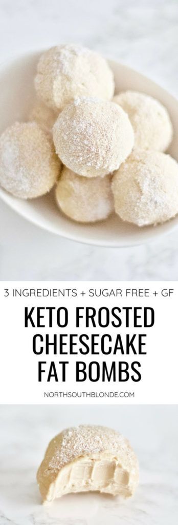 Keto Frosted Cheesecake Fat Bombs (3 Ingredients, Sugar Free, GF) Frosted Cheesecake, Holiday Recipes Christmas Desserts, Frozen Peanut Butter, Gluten Free Holiday Recipes, Balkan Food, Dessert Christmas, Gluten Free Holiday, Snack Bites, Fat Bomb Recipe