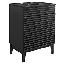 Check this out! Mid Century Bathroom Vanity, Render Bathroom, Charcoal Bathroom, 24 Inch Bathroom Vanity, Black Vanity Bathroom, Mid Century Bathroom, Bathroom Vanity Cabinet, Wood Bathroom Vanity, Bathroom Vanities For Sale