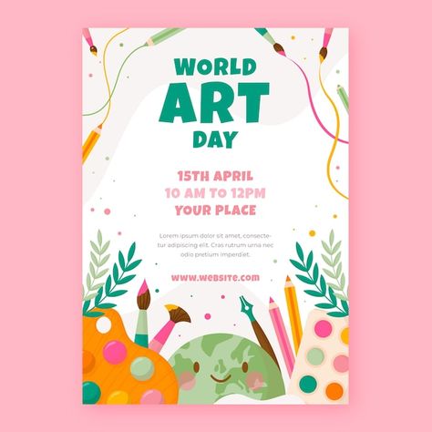 Art Fair Poster Design, Art Workshop Poster Design, World Art Day Poster, Art Workshop Poster, Art Exhibition Poster Design, Gallery Brochure, Book Exhibition, Art Festival Poster, World Art Day