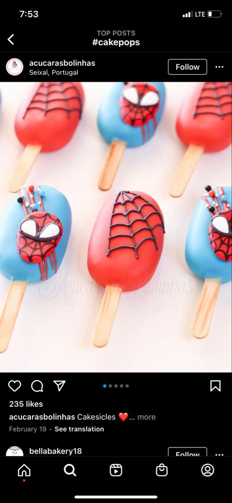 Cake Pop Ideas For Men, Spidey Cakesicles, Spidey And His Amazing Friends Birthday Cake Pops, Spiderman Dessert Table Ideas, Spiderman Cakepops Ideas, Spider Man Cakesicles, Spidey And Friends Cake Pops, Spiderman Cake Pops Ideas, Spidey And His Amazing Friends Cake Pops