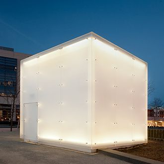 3form-Studios Architecture-CanalPark-WashingtonDC-1 Box Architecture, Pavilion Architecture, Facade Lighting, Studios Architecture, White Building, Structure Architecture, Glass Facades, Glass Boxes, Facade Architecture