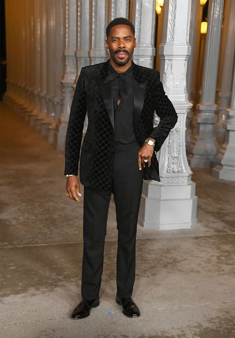 Colman Domingo Red Carpet Style Evolution | Us Weekly Balmain Coat, Love And Monsters, Colman Domingo, Knee Length Jacket, Most Stylish Men, Pointed Boots, Yellow Suit, Black Louis Vuitton, Textured Coat