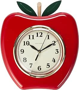 Park Madison Apple 9 Inch Quality Quartz Battery Operated 3 Dimensional Easy to Read Home/Office/Kitchen/Classroom/School Clock Classic Movement Red 13712 Kitschy Kitchen Decor, Kitchen Classroom, Cute Clock, Apple Decorations, Home Office Kitchen, Kitschy Kitchen, Clock Wall, Studio Ideas, Office Kitchen