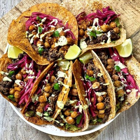 25  Vegan Chickpea Recipes That Aren't Hummus - Best of Vegan Chickpea Taco, Vegan Chickpea Recipes, Chickpea Flour Recipes, Aquafaba Recipes, Bbq Chickpeas, Broccoli Fritters, Chickpea Tacos, Vegan Tzatziki, Chickpea Salad Sandwich