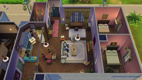 Sims Friends Apartment, Friends Interior Design, Sims 4 Friends Apartment, Monica's Apartment, Memes Friends, Monica Friends, Friends Apartment, Friend Jokes, Friends House