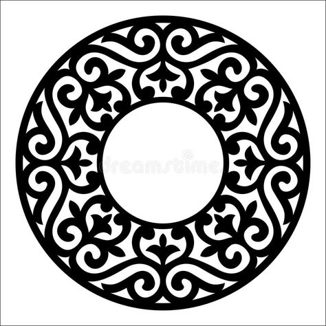 Vector Geometry Of Ornament Design Stock Vector - Illustration of islamic, henna: 140549486 Modern Wall Clock Design, Wall Clock Design Ideas, Motif Vector, Islamic Design Pattern, Black And White Designs, Clock Design Ideas, Circle Vector, Paper Flower Patterns, Circle Background