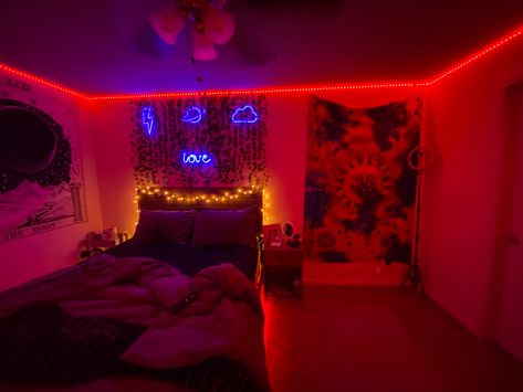 red leds in my room aries astrology indie aesthetic #roominspiration #redaesthetics Aries Room Decor, Aries Room Aesthetic, Aries Bedroom Aesthetic, Aries Astrology, In My Room, Fire Signs, Indie Aesthetic, Room Signs, Bedroom Aesthetic