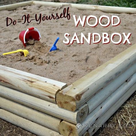 DIY Wood Sandbox: Easy to Make with the New BLACK+DECKER AutoSense Drill - Kenarry.com Backyard Sandbox, Diy Sandbox, Outdoor Kids Play Area, Large Backyard Landscaping, Play Area Backyard, Outdoor Play Areas, Diy Playground, House Wood, Trendy Diy