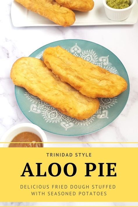 Fried Dough Stuffed with Seasoned Potatoes is absolutely delicious #aloopie #aloo #potatorecipes #caribbeanfood#trinidadfood Aloo Pie, Trinidadian Food, Green Seasoning, Trinidadian Recipes, Trinidad Recipes, Seasoned Potatoes, Caribbean Food, Fried Dough, Ham Recipes