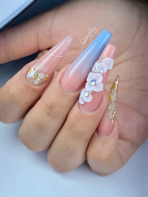 Baby Glam Nails, Baby Glam, 3d Flower Nails, Ombre Nail Designs, Glam Nails, Uñas Acrilicas, Baby Boomer, Nail Studio, Luxury Nails