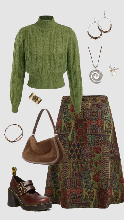 70s inspired winter outfit #outfitinspo #70s #winteroutfit #autumnoutfit 70s Aesthetic Winter, 70s Fashion Winter Outfit Ideas, Winter 70s Fashion, Hippie 70s Outfits, 70s Fashion Winter, 70s Winter Outfits, Earthy Winter Outfits, 70s Winter Fashion, 70s Fall Fashion