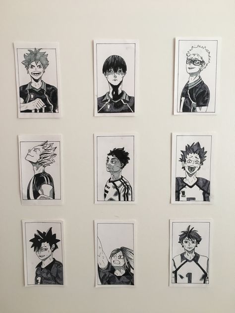 Haikyuu Bedroom Ideas, Anime Wall Decor Ideas, Haikyuu Room Decor, Anime Wall Ideas, Aesthetic Anime Wall Decor, Anime Wall Art Bedroom, Weeb Room, Aesthetic Haikyuu, Anime Wall Decor