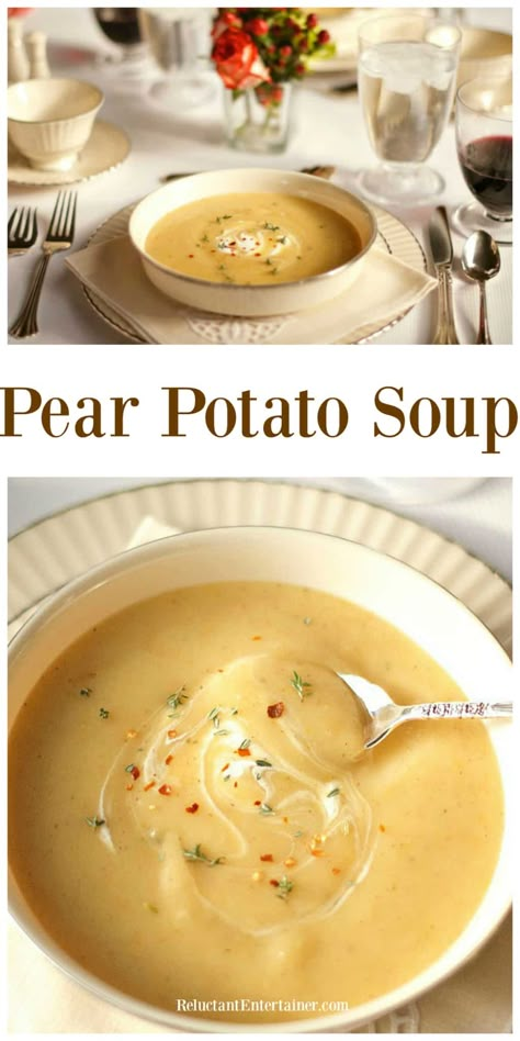 Pulp Recipes, Pear Recipes, Potato Soup Recipe, Hearty Soups, Potato Soup, Delicious Soup, Soup Recipe, Soup And Salad, The Table