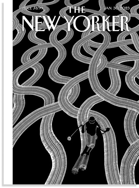 The New Yorker January, New Yorker January, Christoph Niemann, New Yorker Covers, It Takes Two, Print Magazine, Ski Trip, The New Yorker, New Directions