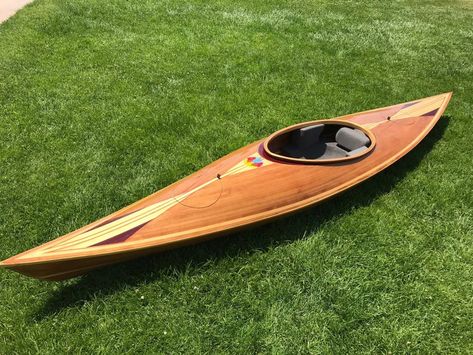 Cedar Strip Kayak, Historical Drawings, Yellow Cedar, Kayak Rack, Hatches, Brass Decor, Kayaks, Wooden Boats, Western Red Cedar