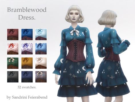 Bramblewood Dress. - EARLY ACCESS. It will be free 19 october 2021. | Sandrini Feierabend Sims on Patreon Sims 4 Pastel Goth Cc Maxis Match, Mlp Sims 4, Sims 4 Dnd Cc, Sims 4 Costumes Cc, Mods Ts4, Cc Shopping, Sims Inspiration, Clothes Cc, Maxis Match Cc