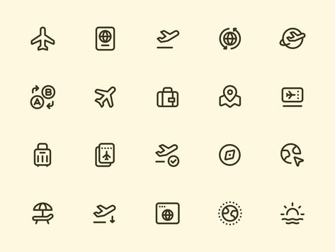 Myicons — Travel line icons by Myicons✨ Travel Icon Design, Traveling Icon, Travel Agency Logo, Hotel Icon, Minimal Travel, Skin Line, Travel Icon, Minimalist Travel, App Design Inspiration