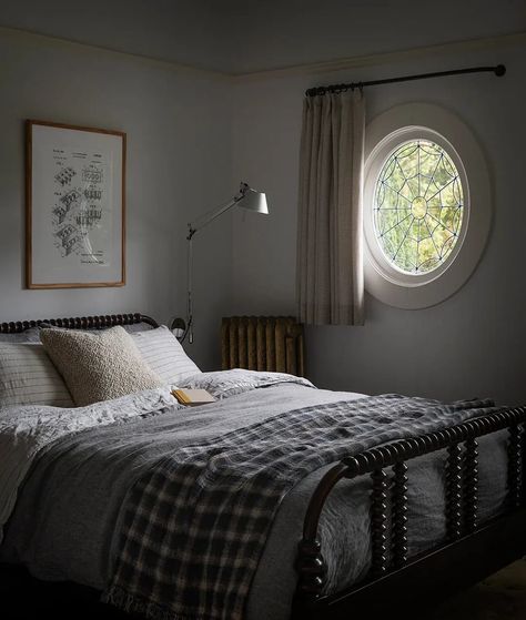 Katie Leclercq, Vintage Bedroom Ideas, Vintage Bedroom Furniture, White Quartz Counter, Lake Decor, Boy’s Room, Mosaic House, Bentwood Chairs, Wooden Side Table