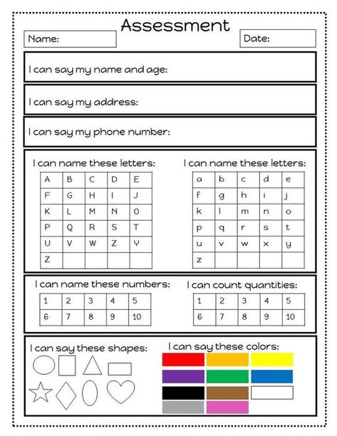 This Board gives you the idea of assessments you could use for the children's learning. Preschool Assessment Forms, Art Assessment, Kindergarten Assessment, Preschool Assessment, Toddler Homeschool, Free Preschool, Say My Name, Fun Activities, Assessment