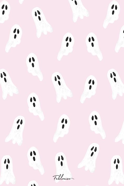 Pink Halloween Wallpaper, Ghost Background, Pink Wallpaper Ipad, Ipad Widgets, Fall Backgrounds, Halloween Wallpaper Iphone Backgrounds, Cute Home Screen Wallpaper, Halloween Wallpaper Cute, Fabric Abstract