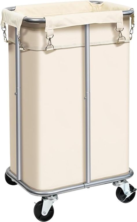 Amazon.com: Laundry Basket with Wheels, Rolling Laundry Hamper with Removable Bag, 100L Laundry Sorter Cart, Narrow Slim Clothes Hamper Organizer with Sturdy Metal Frame, Beige : Home & Kitchen Hamper Organizer, Basket With Wheels, Laundry Sorter, Clothes Hamper, Laundry Hamper, Clothes Organization, Laundry Basket, Metal Frame, Home Kitchens