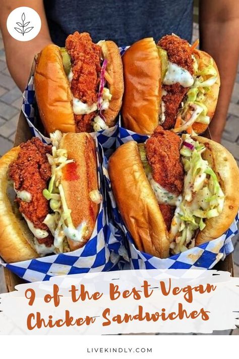 Best Vegan Chicken, Veggie Grill, Meatless Chicken, Vegan Sandwich Recipes, Vegan Fried Chicken, Vegan Fries, Buffalo Chicken Sandwiches, Vegan Chicken, Chicken Sandwich Recipes