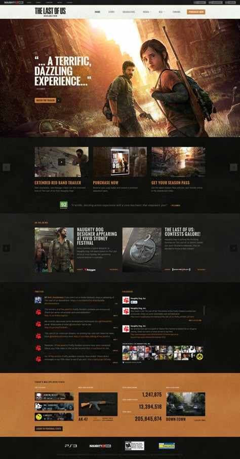 The Last of Us: Official Site by Nick Boes, via Behance #webdesign Game Website, Food Web Design, Design Sites, Flat Web Design, Web Design Examples, Ui Design Website, Creative Web Design, Game Ui Design, Wordpress Design