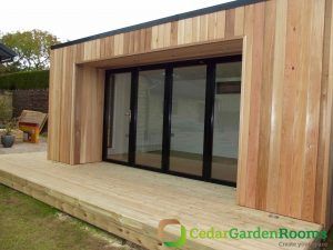 Garden offices         https://www.cedargardenrooms.com Annexe Ideas, Granny Annexe, Insulated Garden Room, Sips Panels, Garden Offices, Cedar Garden, Studio Build, Hot Tub Cover, Cosy Spaces