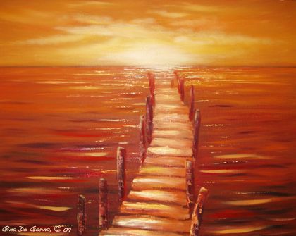 Sunsets Paintings, Pictures Of Sunsets, Red Paintings, Acrylic Sunset, Colorful Art Paintings, Bridge Painting, Sunset Artwork, Indie Art, Sunset Wall Art