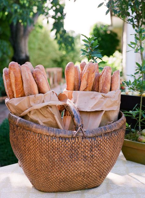 Photography by www.megsmith.com, Design and Styling by www.customeventgroup.com French Baguette, Our Daily Bread, Food Display, Party Foods, French Bread, Bread Basket, Fresh Bread, National Treasure, French Food