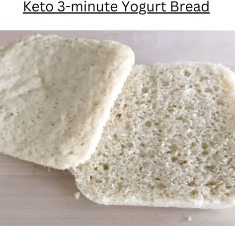 Keto 3-minute Yogurt Bread - EASY KETO RECIPES Keto Recipes With Yogurt, Keto Yogurt Bread, Keto Quick Bread, Yogurt Keto Recipes, Greek Yogurt Bread, Baking With Yogurt, Almond Flour Bread Recipes, Bread Types, Keto Mug Bread