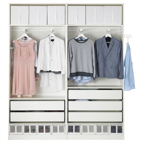 Shallow Closet Ideas, Narrow Wardrobe, College Dorm Diy, Wardrobe Planner, Ikea Wardrobe, Ikea Pax Wardrobe, Dorm Room Storage, Pax Wardrobe, Diy Wardrobe