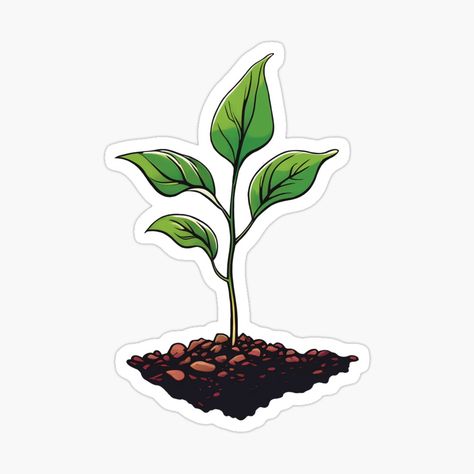 Get my art printed on awesome products. Support me at Redbubble #RBandME: https://www.redbubble.com/i/sticker/Plant-Rooted-Growth-from-Soil-by-ArtsFe/164558187.EJUG5?asc=u Soil Aesthetic, Soil Illustration, Soil Testing, Root Growth, Buy Plants, Plant Roots, Growing Tree, Mini Garden, Green Aesthetic