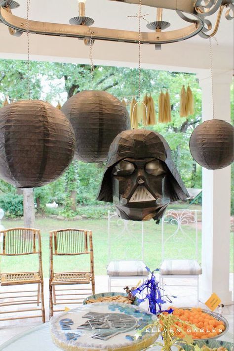 Star Wars Birthday Party Decor, Paper Lanterns, Darth Vader Piñata Birthday Party Ideas Simple, Star Wars Themed Party, Darth Vader Party, Ideas Birthday Party, Star Wars Theme Party, Star Wars Decor, Star Wars Birthday Party, Birthday Star, Stars Wars