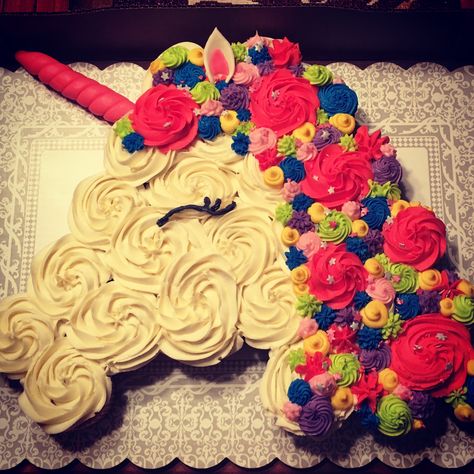 Pull Apart Unicorn Cupcake Cake Template, Unicorn Cupcake Cake Template, Unicorn Pull Apart Cupcakes, Unicorn Cupcake Cake, Mouse Cupcakes, Pull Apart Cake, Unicorn Birthday Party Decorations, Minnie Mouse Cupcakes, Pull Apart Cupcakes