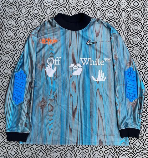 🔥NIKE X OFF WHITE Goalkeeper Longsleeve Jersey Long Sleeve Graphic Print Jersey For Streetwear, White Moisture-wicking Jersey For Team Spirit, White Long Sleeve Sportswear Windbreaker, White Long Sleeve Sports Jersey, Nike X Off White, Goalkeeper Jersey, Nike Long Sleeve, Youtube Logo, Streetwear Mens