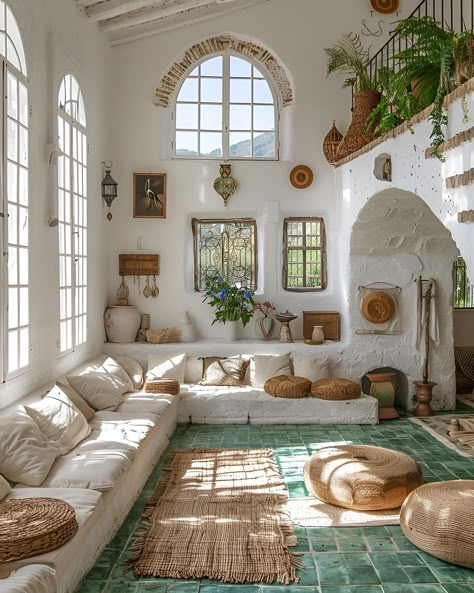 Dream Life House, Cob House, Mediterranean Home, Dream House Rooms, Dream House Interior, Dream House Exterior, Boho Living Room, House Room, Dream House Decor