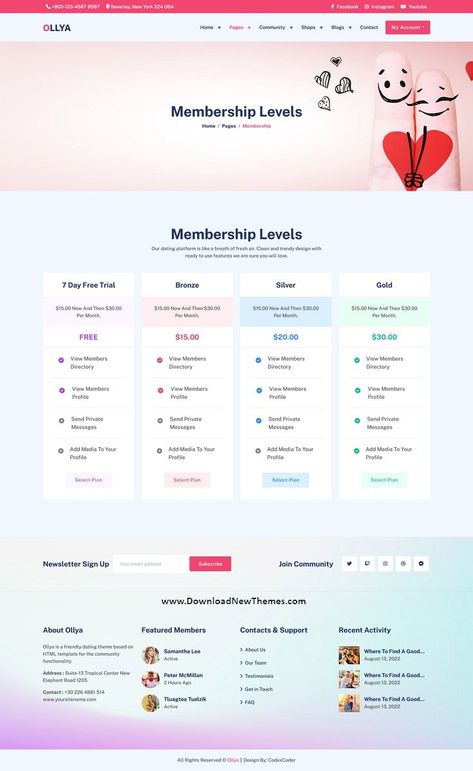 Ollya - Dating and Community Site Template is a clean, elegant and modern design responsive premium bootstrap template for online dating, social network, marriage platform and social community based business and services professional website with 3+ niche homepage layouts, 40+ pre-designed inner pages and tons of amazing features. It is developed by codexcoder one of the elite author on themeforest marketplace to download now & live preview click on image 👆 Membership Website Design, Membership Website, Bootstrap Template, Homepage Layout, Template Site, Membership Card, Professional Website, Website Design Inspiration, Facebook Instagram