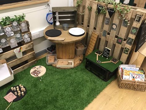 Natural Early Years Classroom, Reggio Classroom Set Up, Nursery Environment Eyfs, Curiosity Approach Eyfs Home Corner, Reggio Inspired Home Corner, Reggio Classroom Set Up Environment, Nature Based Classroom, School Reception, Forest Classroom