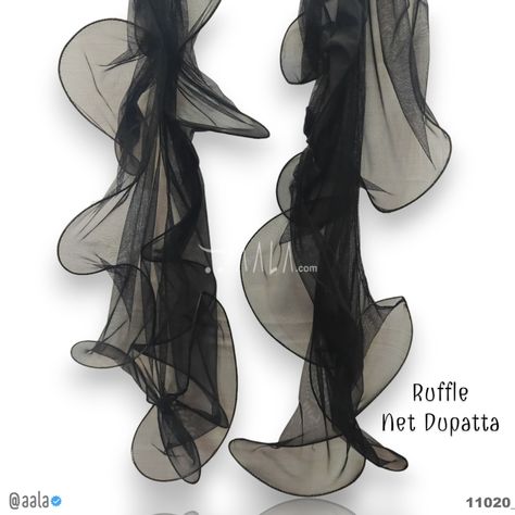 Ruffle Dyeable Net Dupatta at aala.com #ruffle #dyeable #dpatta #aala #onlinefabrics #fashionfabrics #fashiondesigners #bride #loveaala #fashionstyle #fashiondesigner #loveaala Buy Online at https://www.aala.com/p/11020 Ruffles Dupatta Designs, Raffle Design Dupatta, Frill Dupatta Designs, Garara Designs Pakistani Dresses, Garara Designs, Frill Dupatta, How To Make Ruffles, Dupatta Draping Styles, Dupatta Draping