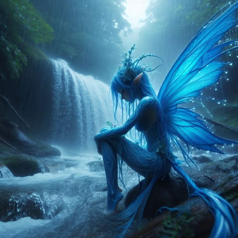 Water Fairy Aesthetic, Sea Fairy, Faery Art, Water Fairy, Fairy Dragon, Fairy Pictures, Fairy Artwork, Cute Fantasy Creatures, Fairy Magic