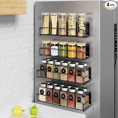 Side Of Fridge, Magnetic Spice Rack, Chitre, Wall Mounted Spice Rack, Spice Holder, Spice Shelf, Fridge Shelves, Magnetic Spice, Fridge Organisers