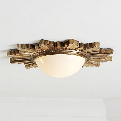 Sunburst Ceiling Mount | Ballard Designs Unique Flush Mount Ceiling Lights, Beautiful Ceiling Lights, Whimsical Flush Mount Light, Sunburst Light Fixture, Art Deco Flush Mount Light, Library Lighting Ceiling, Statement Lighting Living Room, Antique Flush Mount Ceiling Lights, Boho Flush Mount Lighting