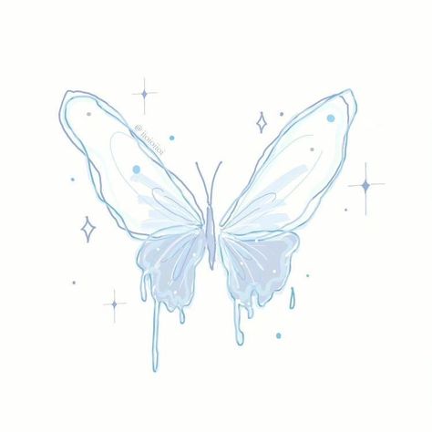 Willow Hale, A Butterfly, Blue Butterfly, Tattoo Ideas, Tattoos, Stars, Water, Blue, White