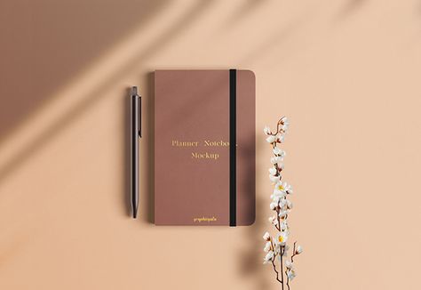 Notebook Mockup BRANDING FREE GOLD EFFECT MOCKUP NOTEBOOK PAPER PLANNER PRINT Mood Log, Cute Planners, Ar Photography, Notebook Mockup, Notebook Inspiration, Mockup Template Free, Guide Design, Book Cover Mockup, Notebook Cover Design