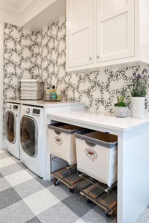 Laundry Reno, Contemporary Laundry Room, Hickory Kitchen, Laundry Room Storage Shelves, Small Laundry Room Makeover, Laundry Room/mud Room, Room Storage Diy, Stylish Laundry Room, Dream Laundry Room