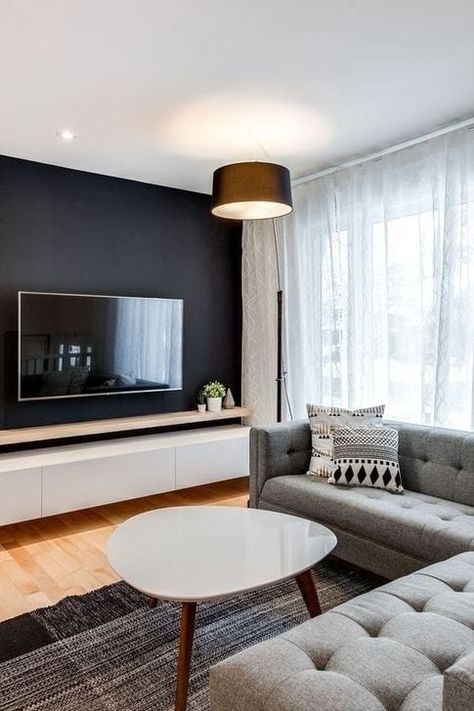 Small Living Room Decor, Trendy Living Rooms, Living Room Tv Wall, Living Room Decor Apartment, Living Room Grey, A Living Room, Living Room Tv, Apartment Living Room, Small Living Room