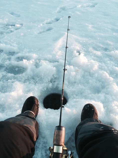 Ice fishing on Valentine's Day! Winter Hunting Aesthetic, Ice Fishing Photography, Ice Fishing Aesthetic, Winter Apocalypse, Serene Room, Fishing Aesthetic, Fishing In Alaska, Fishing In Canada, District 4